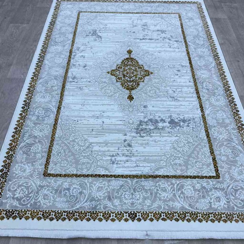سجاد تركي موطو 049770 ذهبي درجة اولا  مقاس 150*220