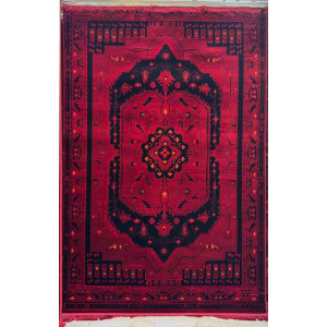 سجاد تركي بخارى نقشة افغاني 1503 بابل احمر مقاس 50*80