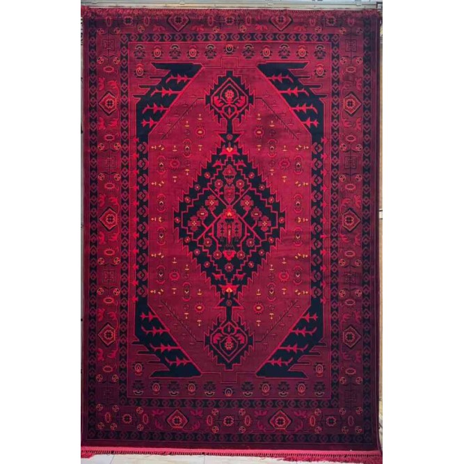 سجاد تركي بخارى نقشة افغاني 1508 بابل احمر مقاس 100*300