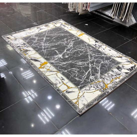 سجاد الفن 0185UA رصاصي غامق بيج 100*300 سجاد الفن 0185UA رصاصي غامق بيج 100*300