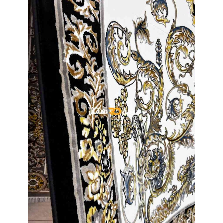 سجاد تركي طوكيو نقش ايراني B061B لون اسود مقاس 300*500