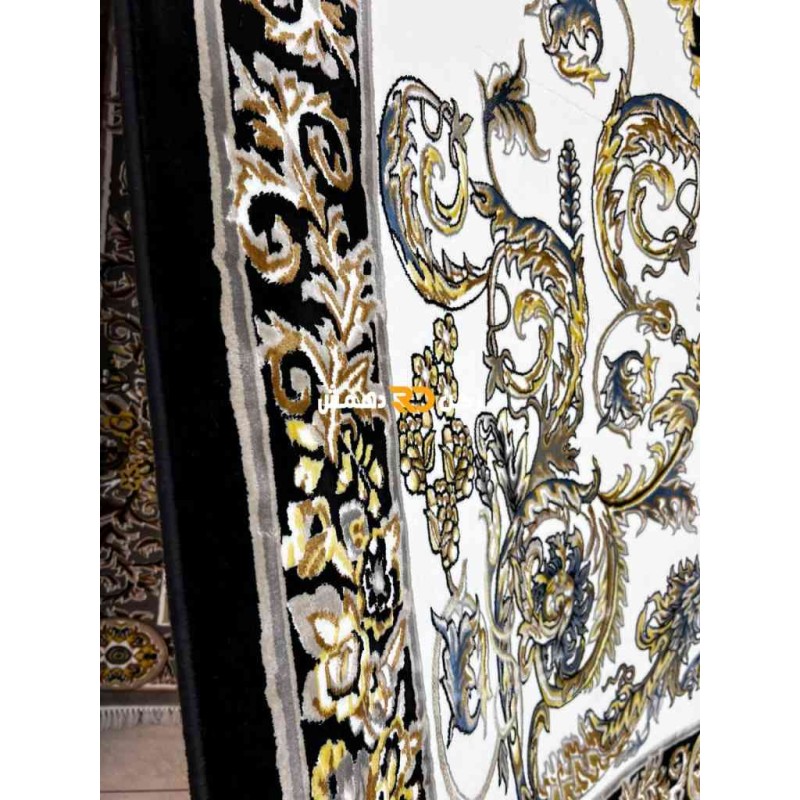 سجاد تركي طوكيو نقش ايراني B061B لون اسود مقاس 100*300