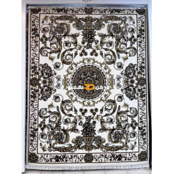 سجاد تركي طوكيو نقش ايراني B061B لون ابيض دائري مقاس 300*300