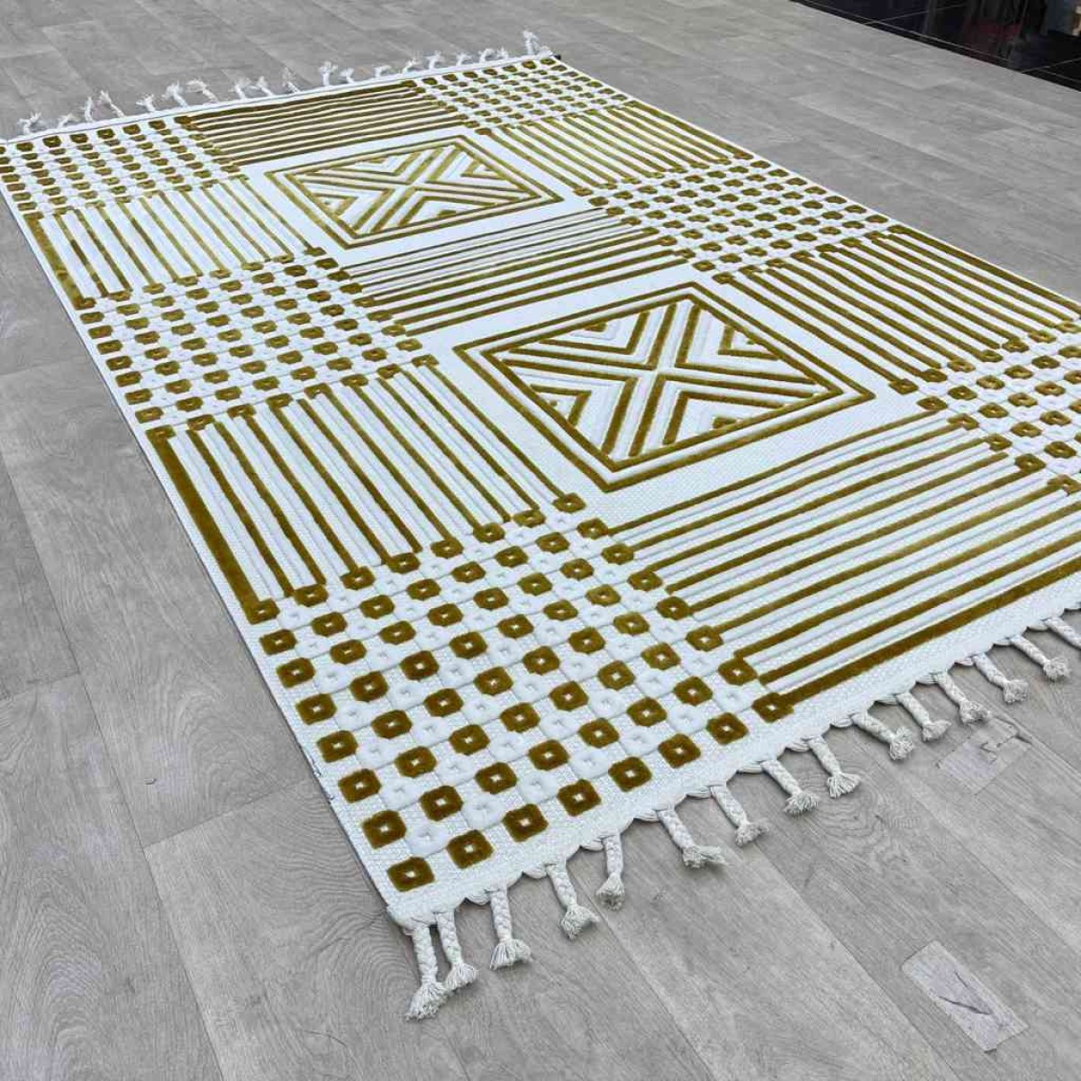 سجاد تركي خيش علا حرير جوليان 05041A ذهبي مقاس 250*350