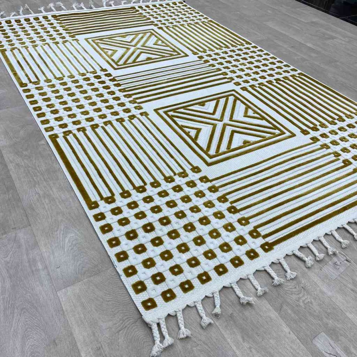 سجاد تركي خيش علا حرير جوليان 05041A ذهبي مقاس 250*350