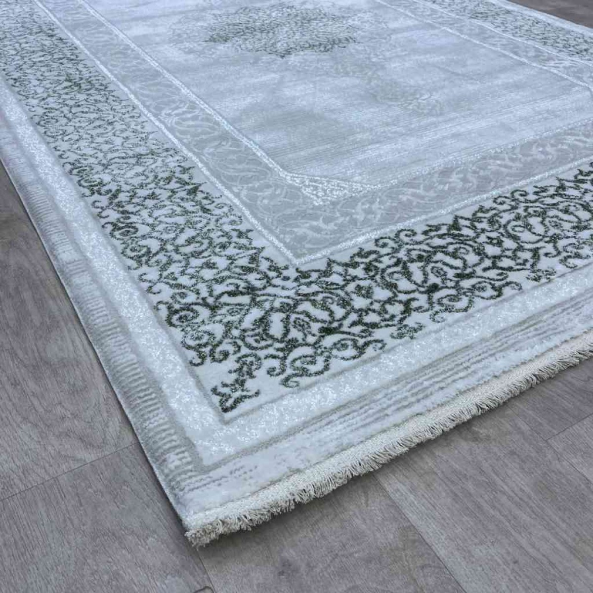 سجاد تركي بيتون تركي 26569A كريم اخضر مقاس 200*300
