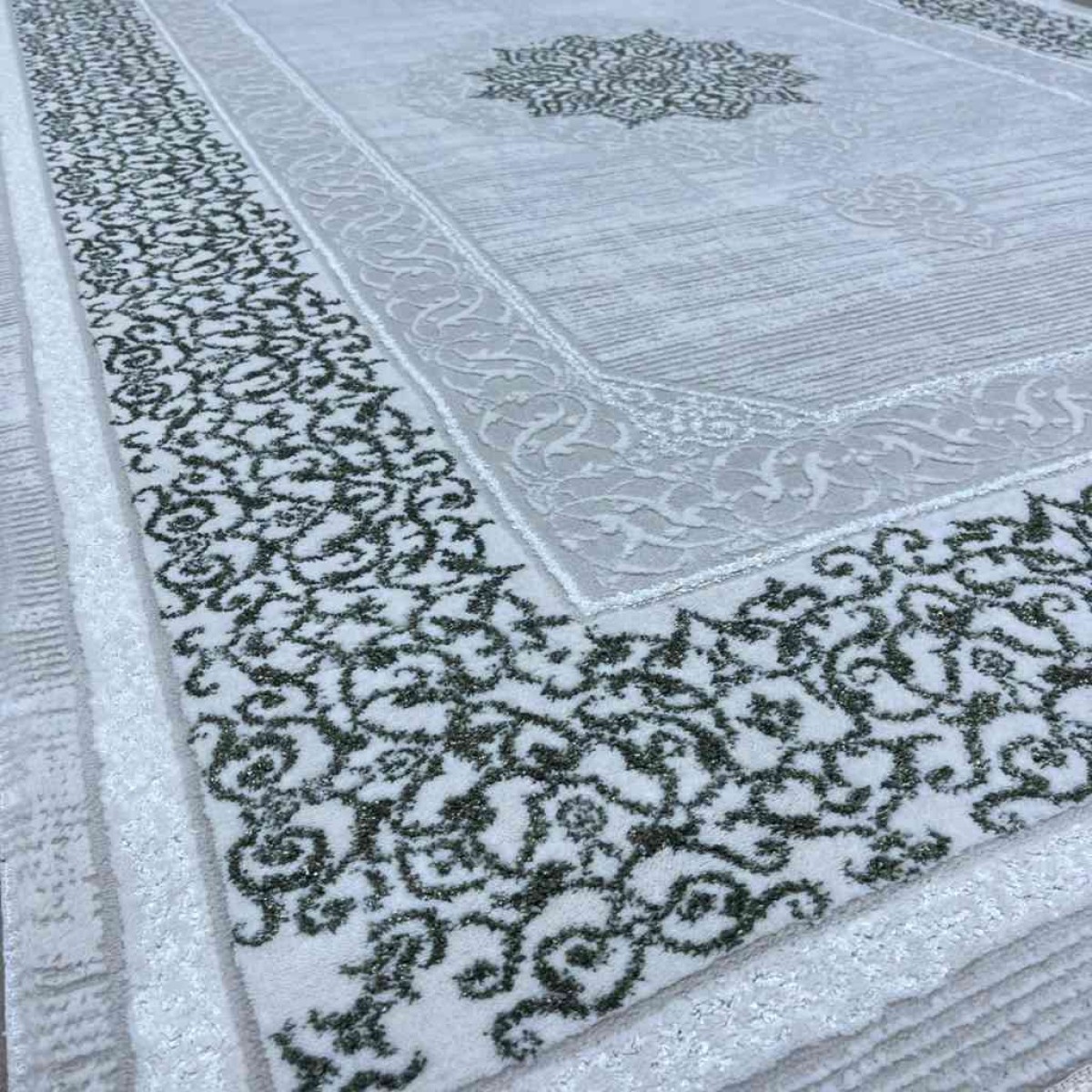 سجاد تركي بيتون تركي 26569A كريم اخضر مقاس 200*300