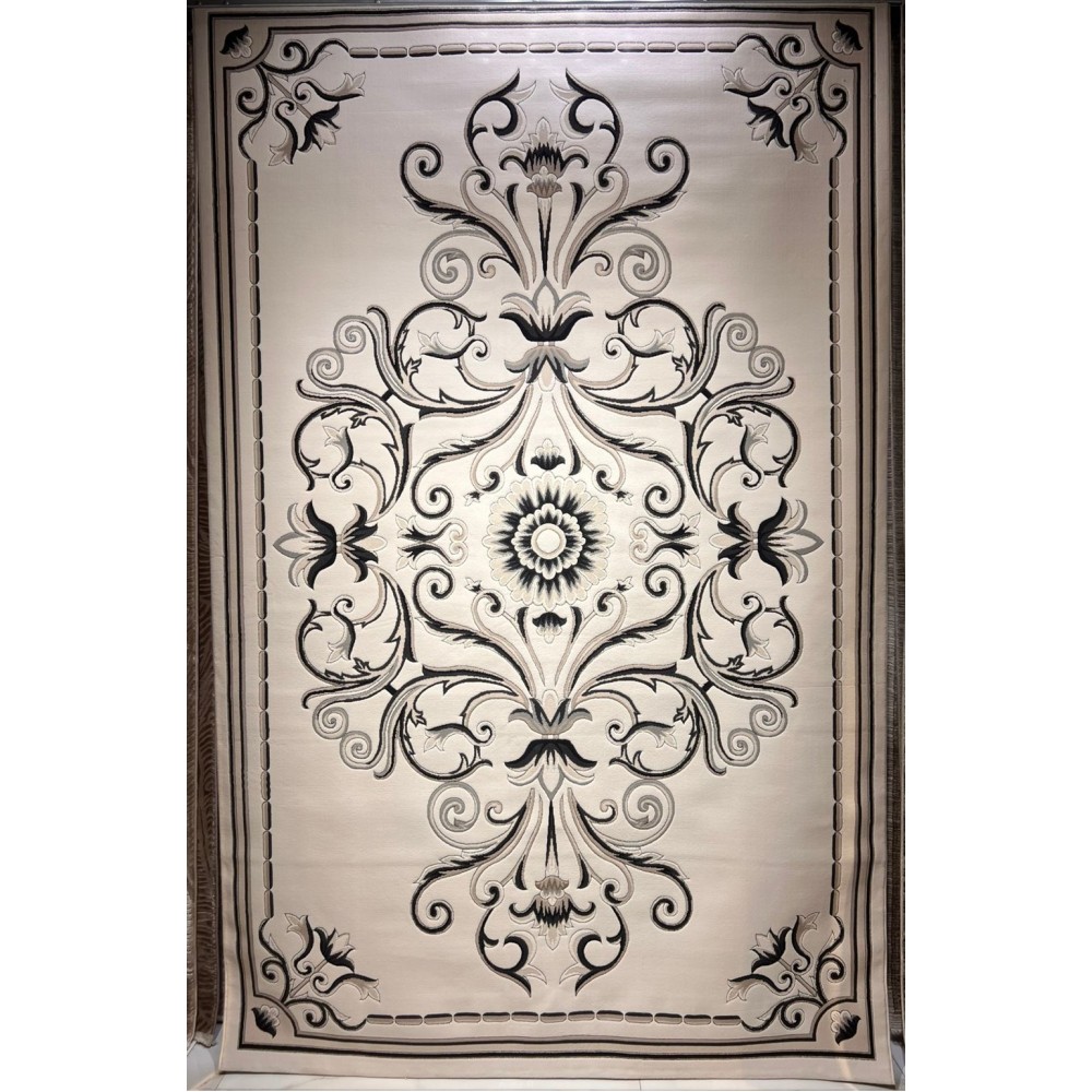 Turkish arjwan G0783B Rug white ANTHRACITE Size 100*200