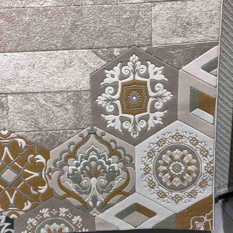 سجاد ارت بلس محفر تركي AA057B بيج ميكس مقاس 150*220