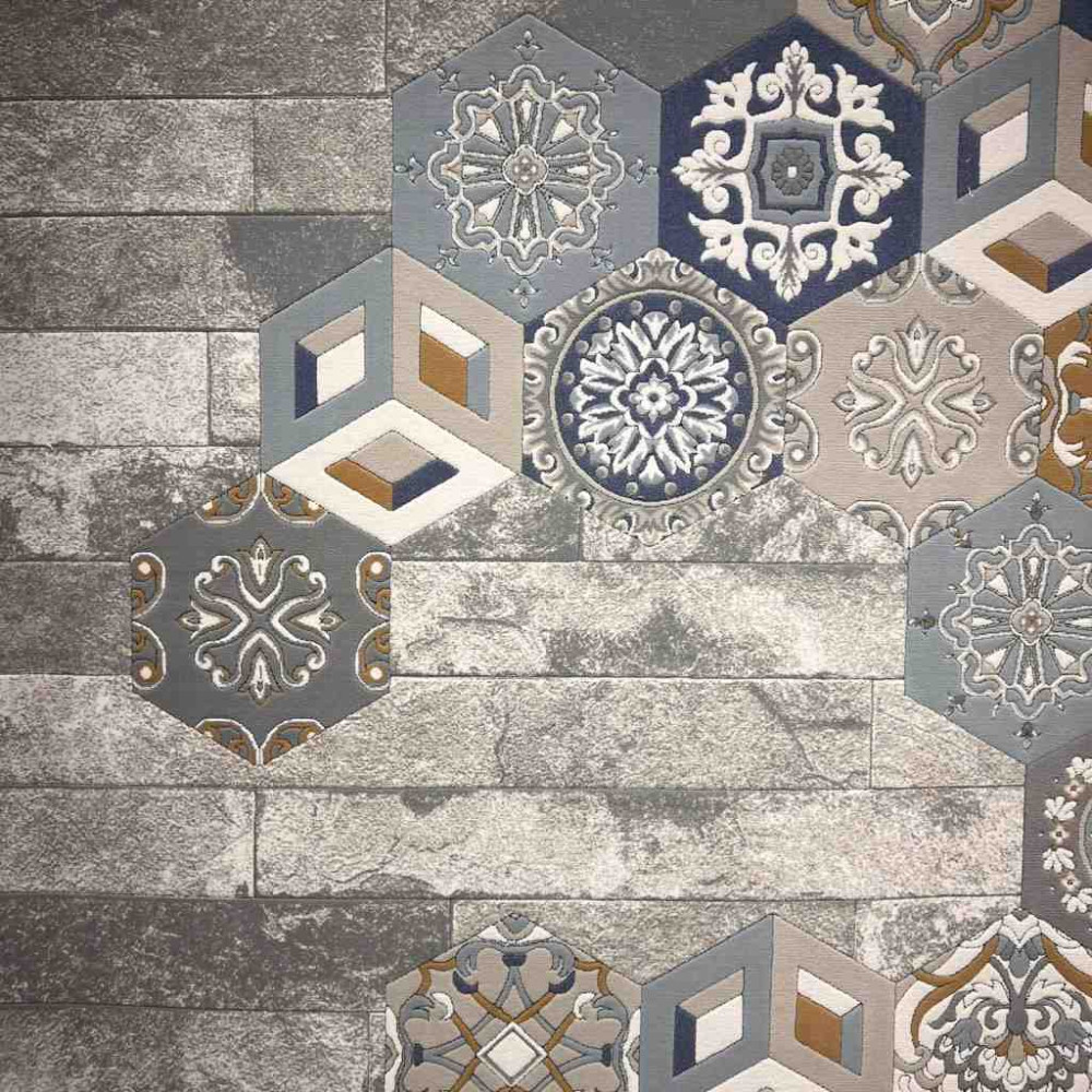 سجاد ارت بلس محفر تركي AA057B رصاصي ميكس مقاس 150*220