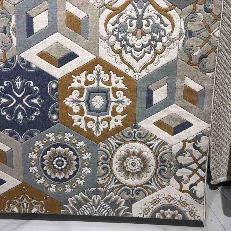 سجاد ارت بلس محفر تركي AA057B رصاصي ميكس مقاس 150*220