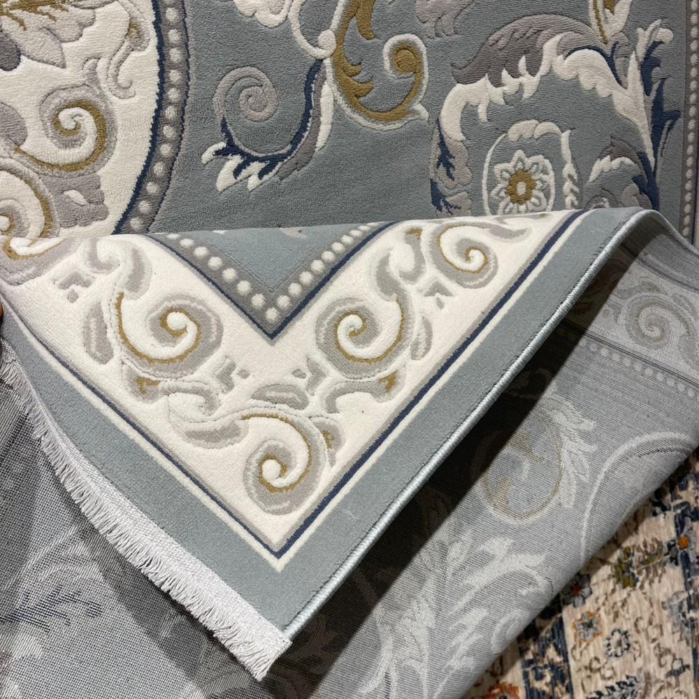 سجاد تركي نقش فرنسي بارون 41162A سماوي مقاس 80*150