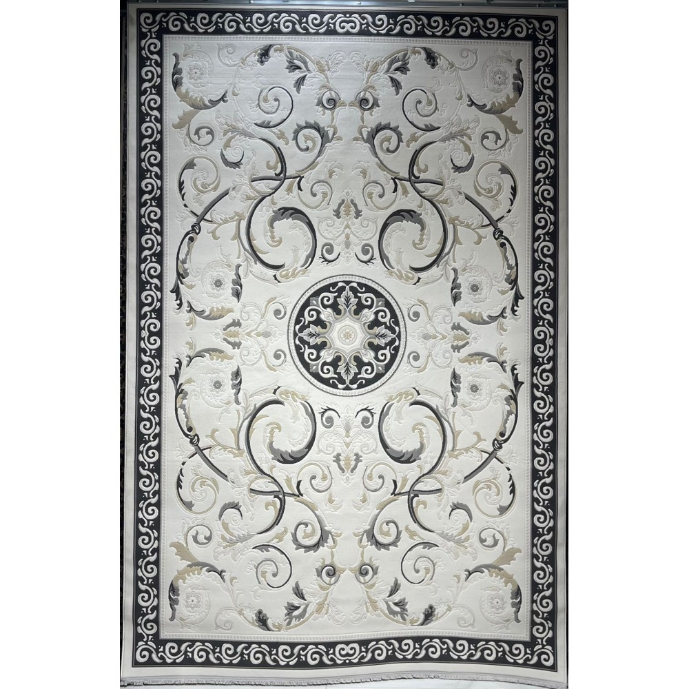 سجاد تركي نقش فرنسي بارون 41162A كريم اسود مقاس 80*150 سجاد تركي نقش فرنسي بارون 41162A كريم اسود مقاس 80*150