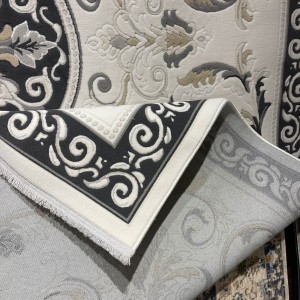 سجاد تركي نقش فرنسي بارون 41162A كريم اسود مقاس 80*150 سجاد تركي نقش فرنسي بارون 41162A كريم اسود مقاس 80*150