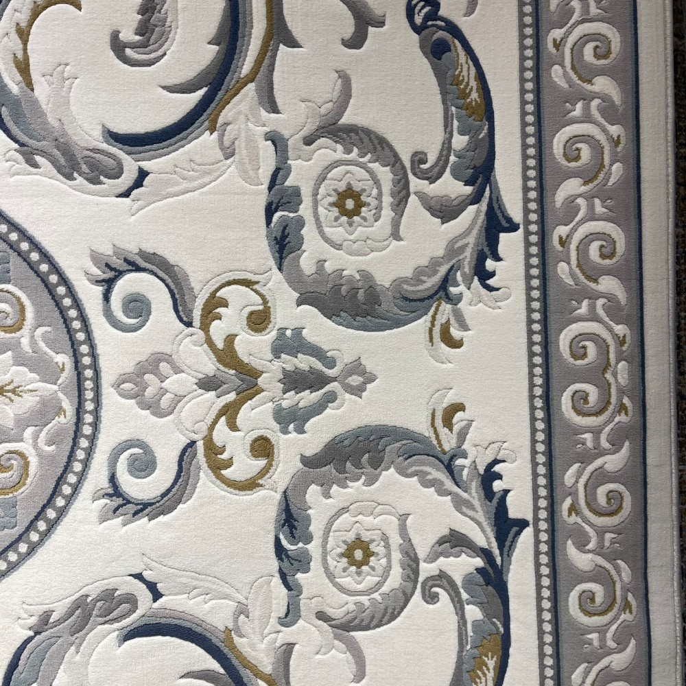 سجاد تركي نقش فرنسي بارون 41162A كريم سماوي مقاس 400*500