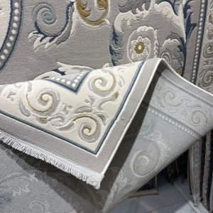 سجاد تركي نقش فرنسي بارون 41162A رصاصي سماوي مقاس 80*150