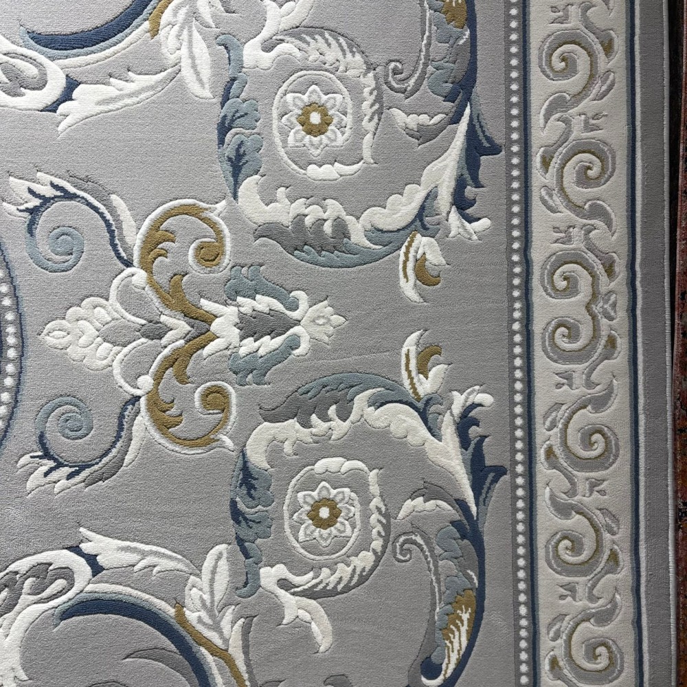 سجاد تركي نقش فرنسي بارون 41162A رصاصي سماوي مقاس 80*150