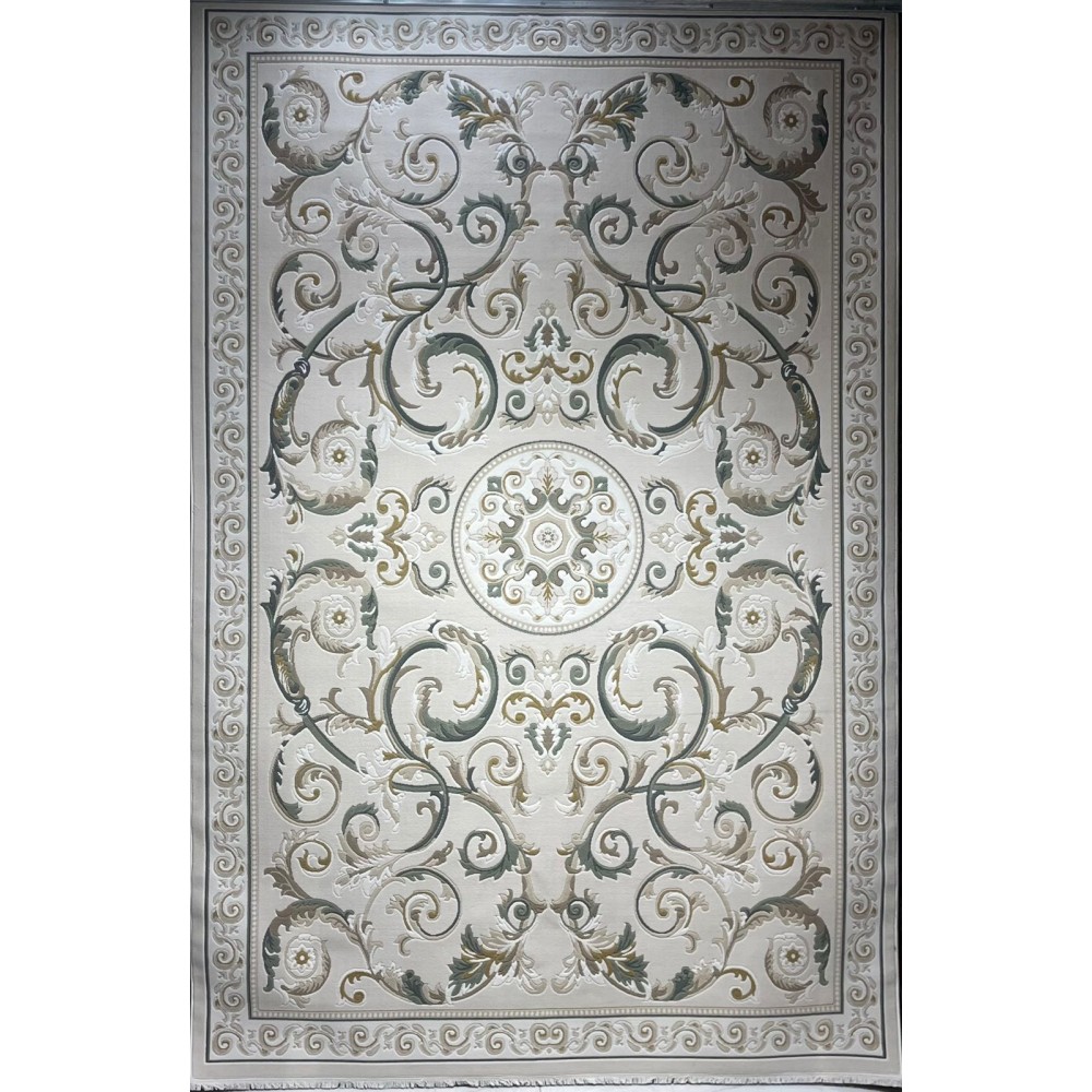 سجاد تركي نقش فرنسي بارون 41162A بيج فاتح اخضرمقاس 400*500