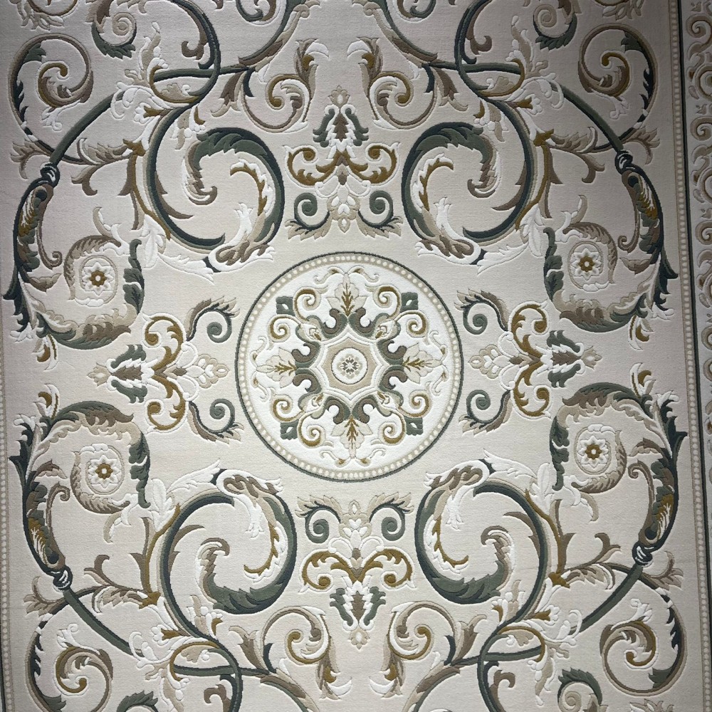 سجاد تركي نقش فرنسي بارون 41162A بيج فاتح اخضرمقاس 400*500