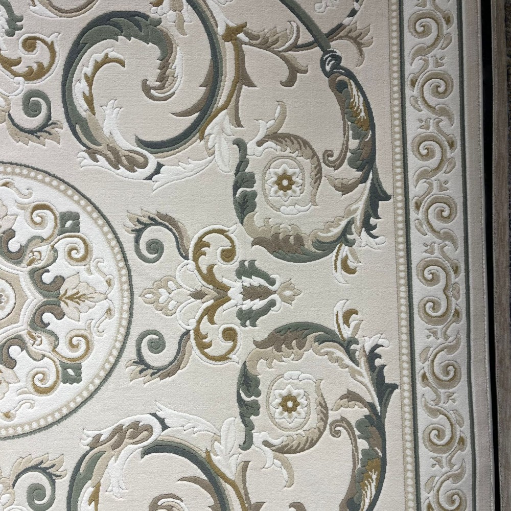 سجاد تركي نقش فرنسي بارون 41162A بيج فاتح اخضرمقاس 400*500