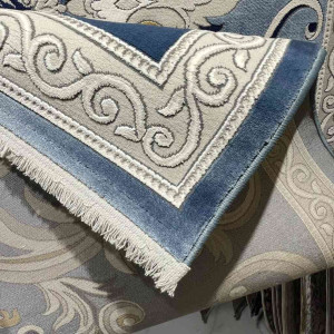 سجاد تركي نقش فرنسي بارون 60641A سماوي مقاس 80*150