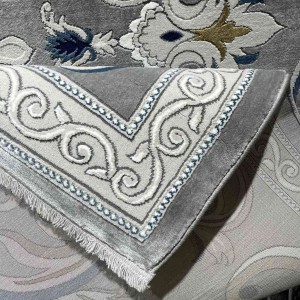 سجاد تركي نقش فرنسي بارون 60641A رصاصي مقاس 80*150