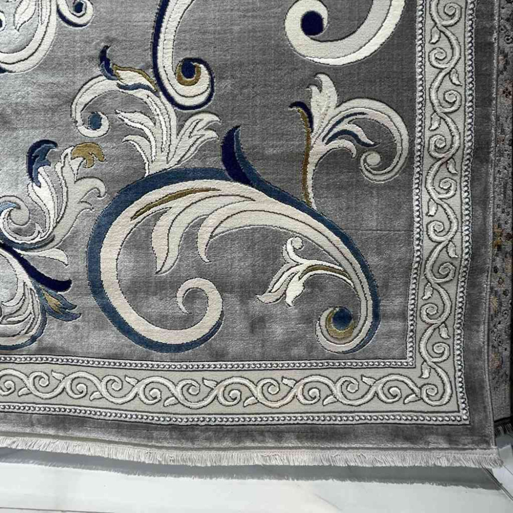 سجاد تركي نقش فرنسي بارون 60641A رصاصي مقاس 80*150