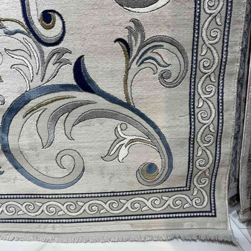 سجاد تركي نقش فرنسي بارون 60641A رصاصي فاتح مقاس 400*600