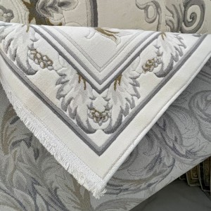 سجاد القصور تركي كراون نقش فرنسي تركي 41170A كريم سماوي مقاس 100*200