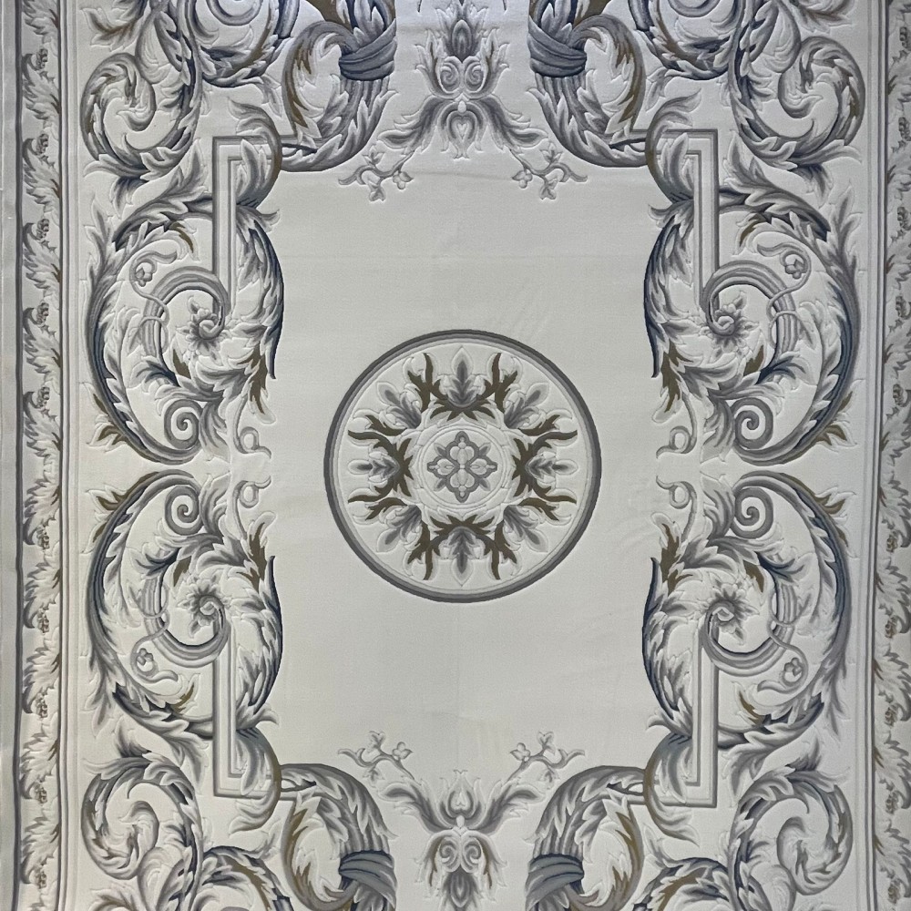 سجاد القصور تركي كراون نقش فرنسي تركي 41170A كريم سماوي مقاس 100*200