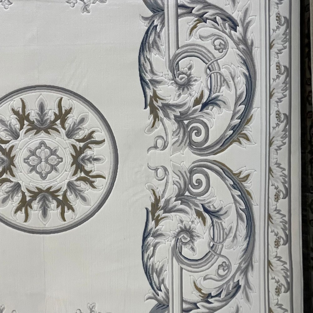 سجاد القصور تركي كراون نقش فرنسي تركي 41170A كريم سماوي مقاس 100*200