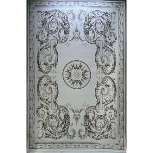 سجاد القصور تركي كراون نقش فرنسي 41170A رصاصي بيج مقاس 400*500