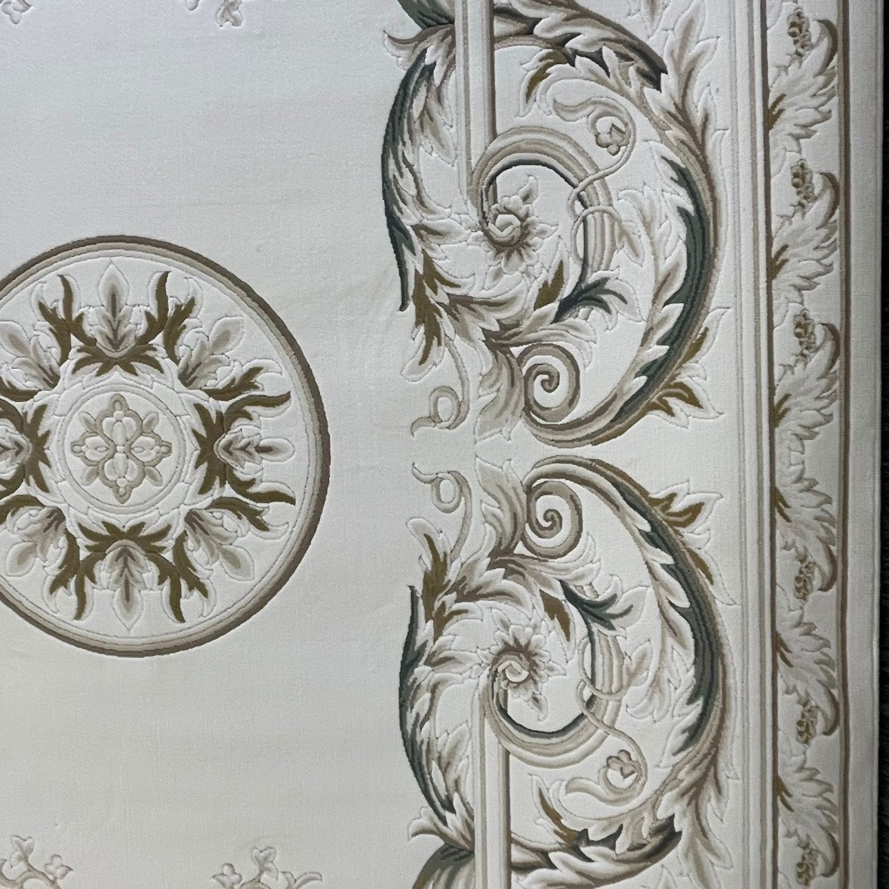 سجاد القصور تركي كراون نقش فرنسي 41170A رصاصي بيج مقاس 400*500