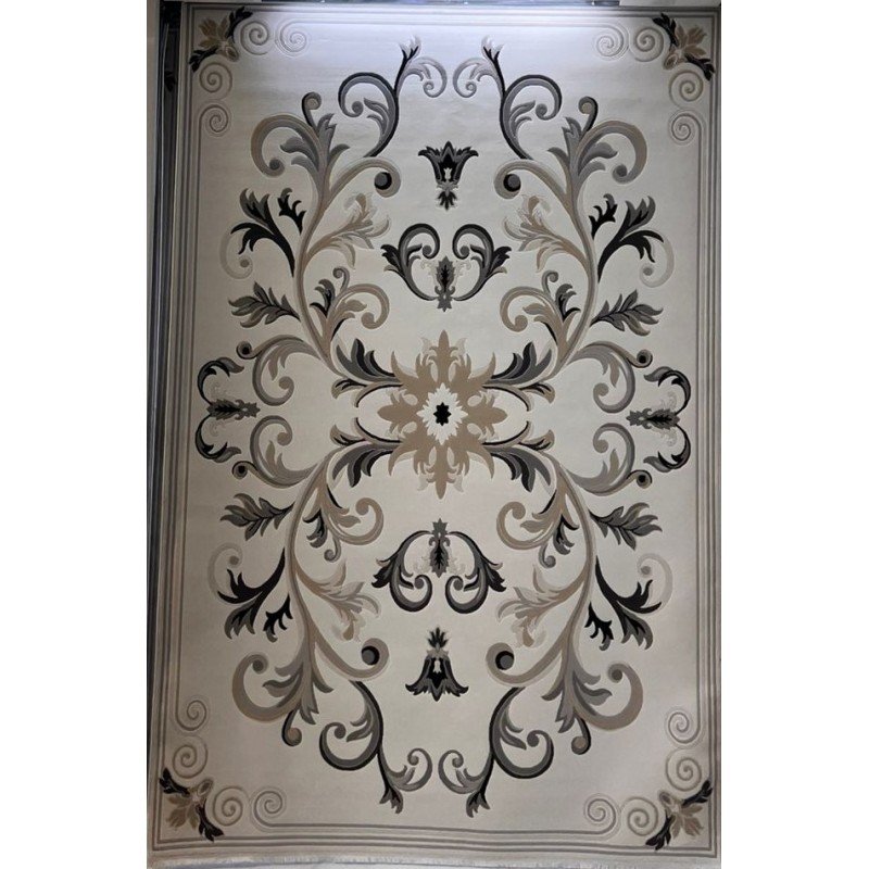 سجاد تركي ايفل 41180A كريم اسود مقاس 150*220