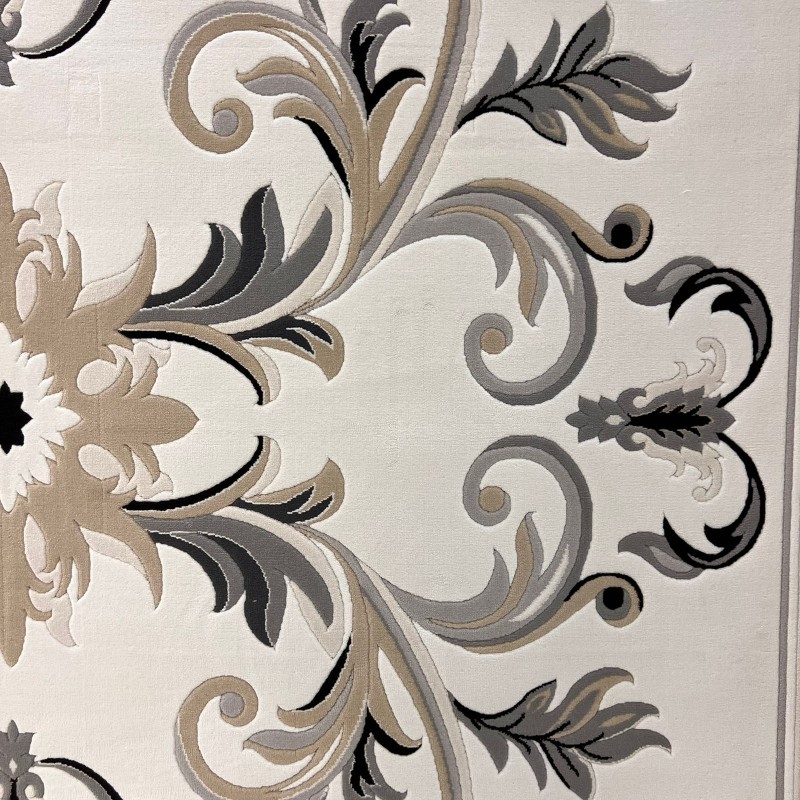 سجاد تركي ايفل 41180A كريم اسود مقاس 150*220