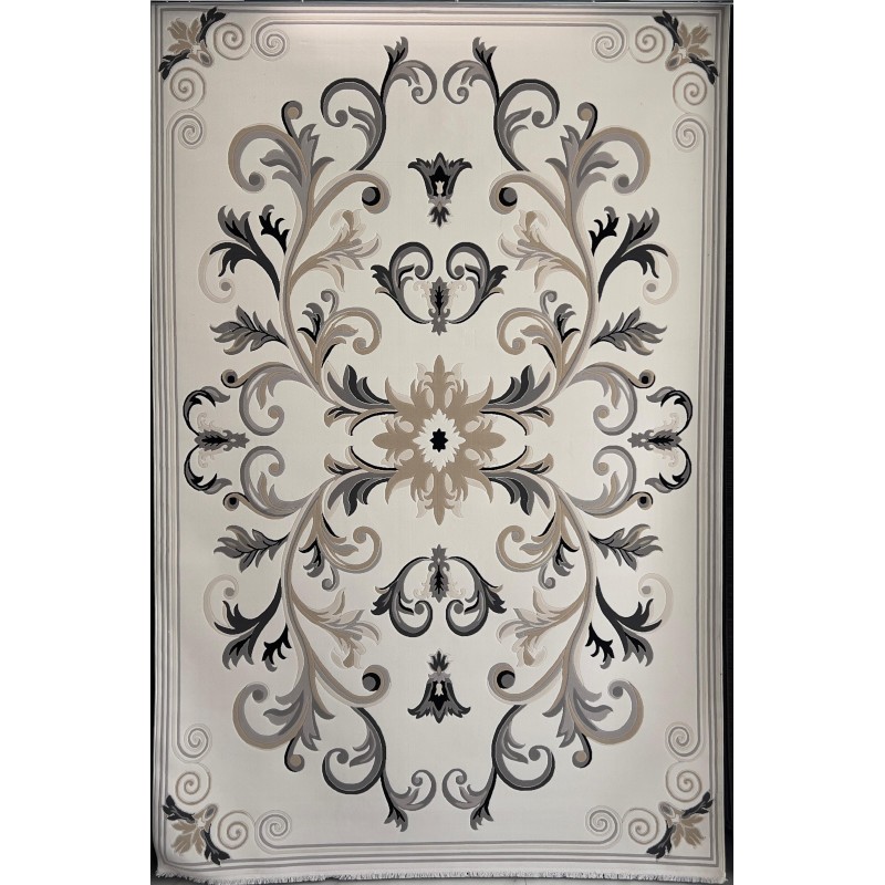 سجاد تركي ايفل 41180A كريم اسود مقاس 150*220