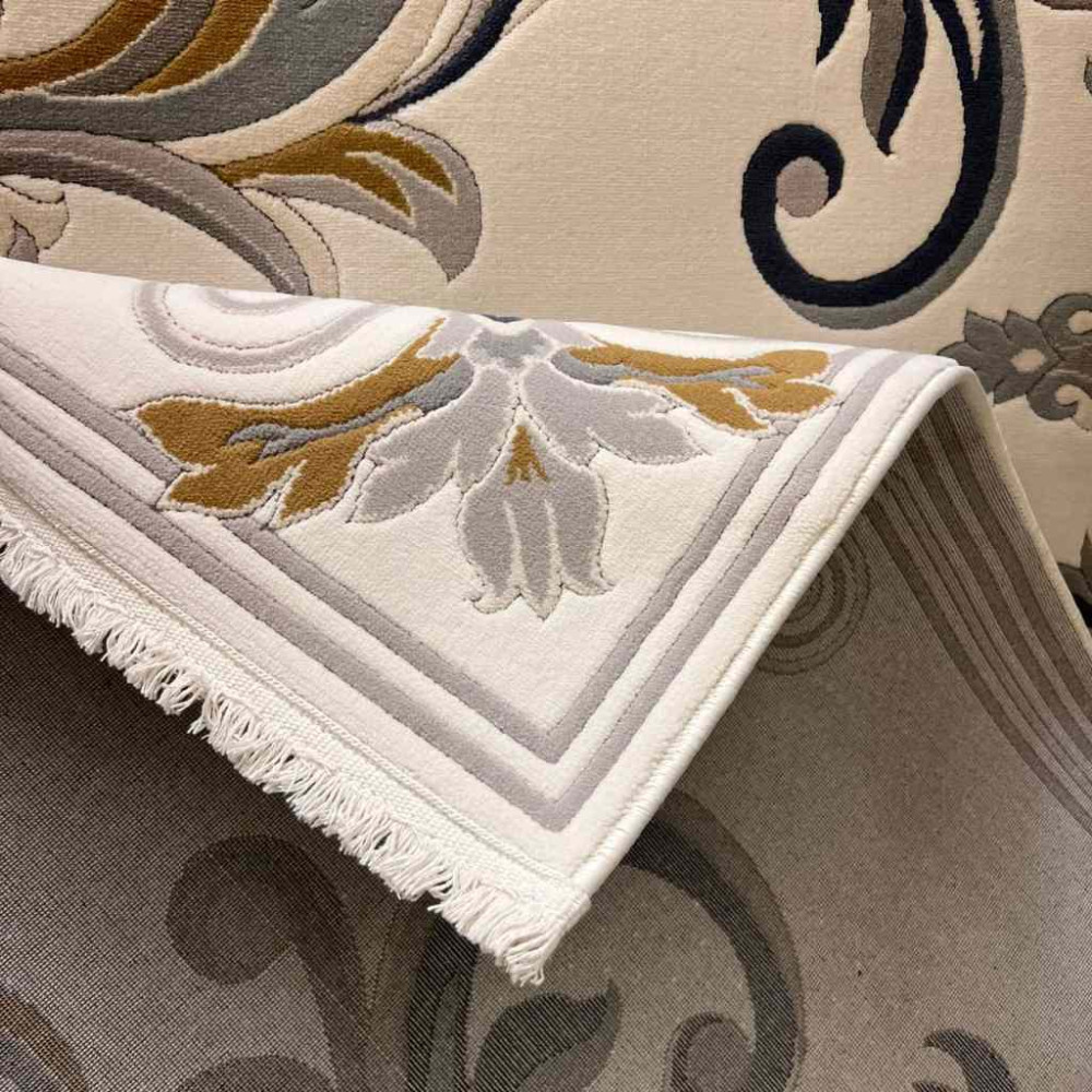 سجاد تركي ايفل 41180A كريم سماوي مقاس 100*300