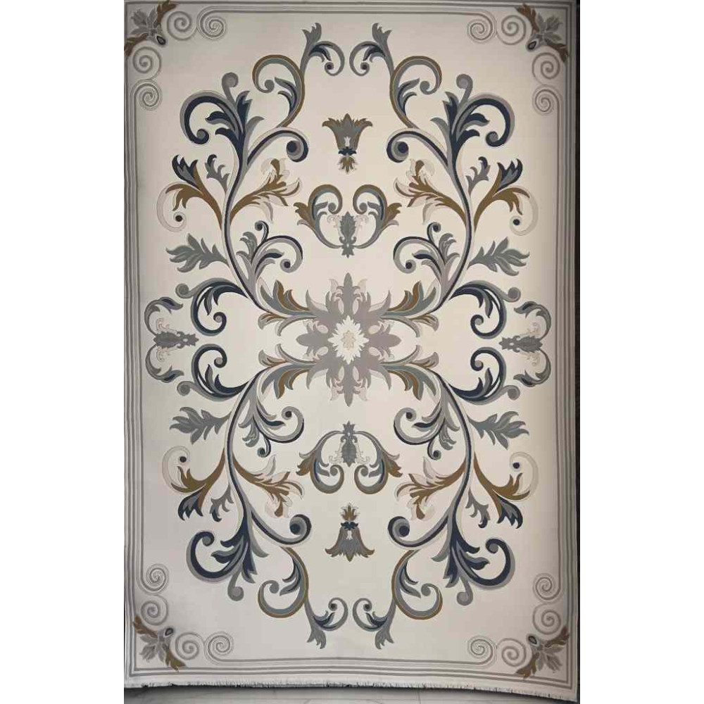 سجاد تركي ايفل 41180A كريم سماوي مقاس 100*300