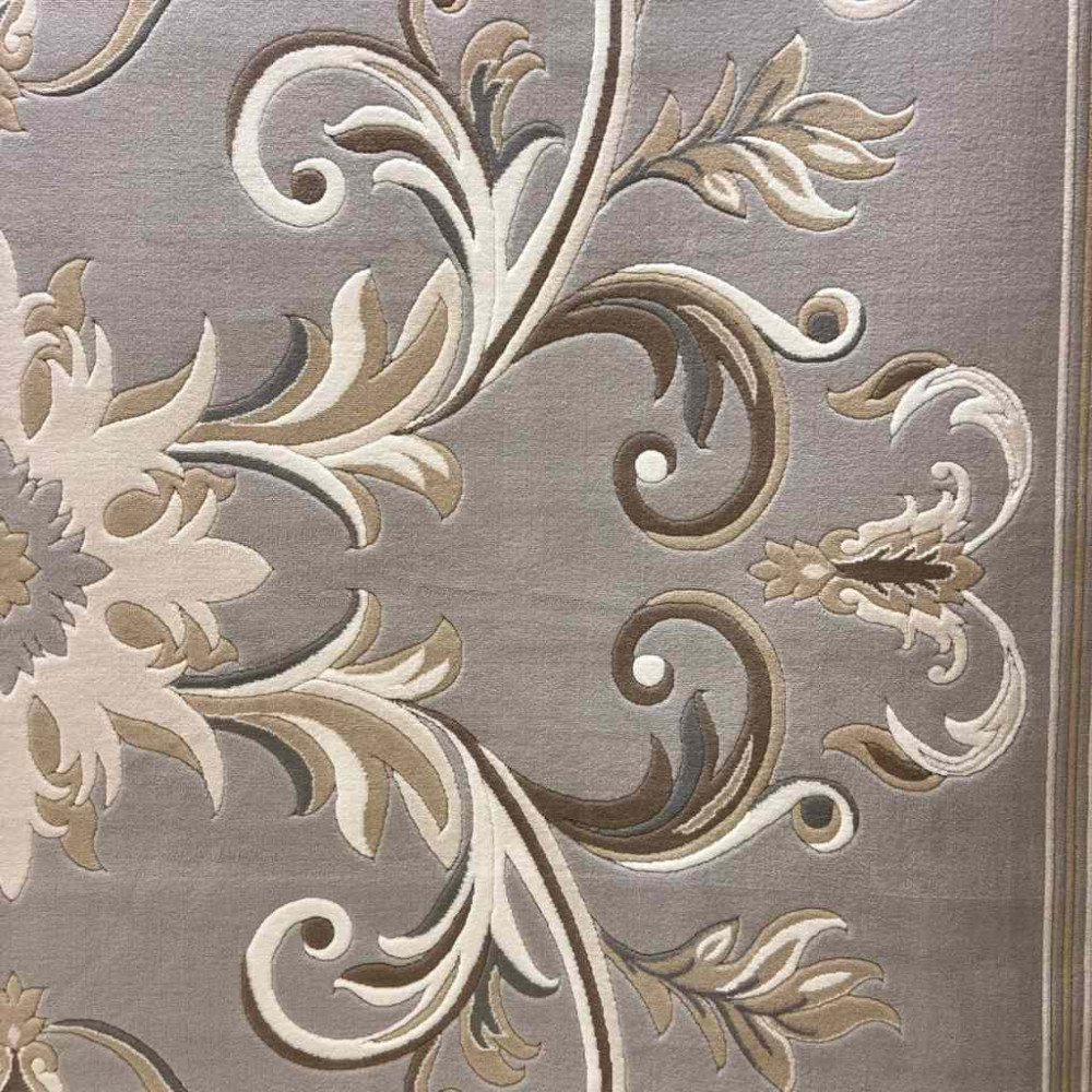 سجاد تركي ايفل 41180A رصاصي بيج فاتح مقاس 100*200