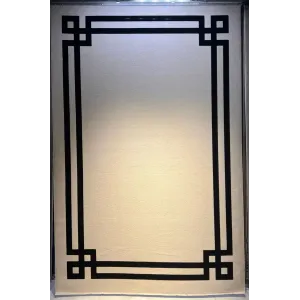 سجاد تركي اطار برواز فريم F494A كريم اسود مقاس 300*400