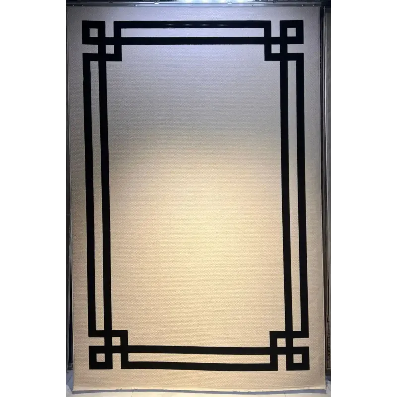سجاد تركي اطار برواز فريم F494A كريم اسود مقاس 80*150