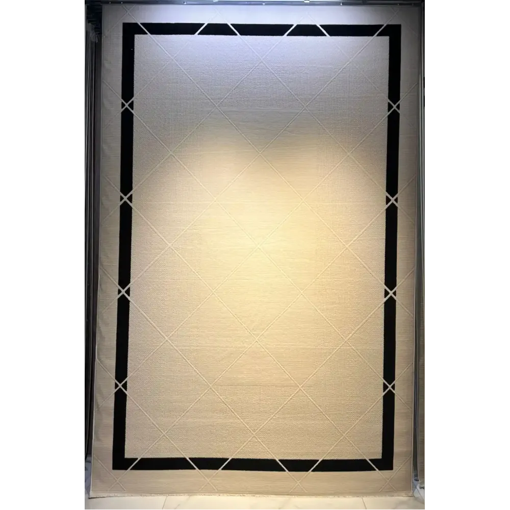 سجاد تركي اطار برواز فريم F495A كريم اسود مقاس 300*400