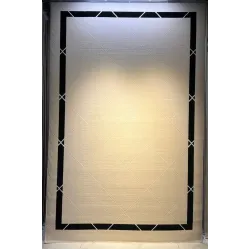 سجاد تركي اطار برواز فريم F495A كريم اسود مقاس 300*400