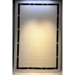 سجاد تركي اطار برواز فريم F495A كريم اسود مقاس 300*400