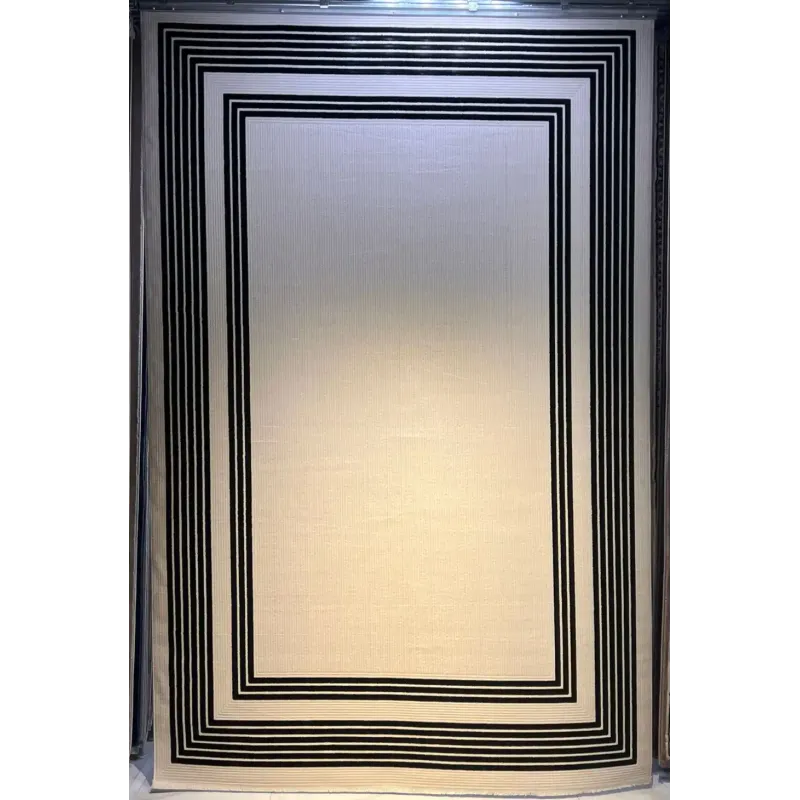 سجاد تركي اطار برواز فريم F498A كريم اسود مقاس 80*150