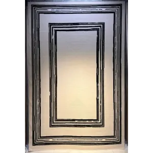 سجاد تركي اطار برواز فريم F499A كريم اسود مقاس 300*400
