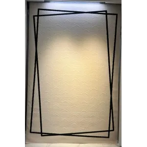 سجاد تركي اطار برواز فريم F602A كريم اسود مقاس 80*150