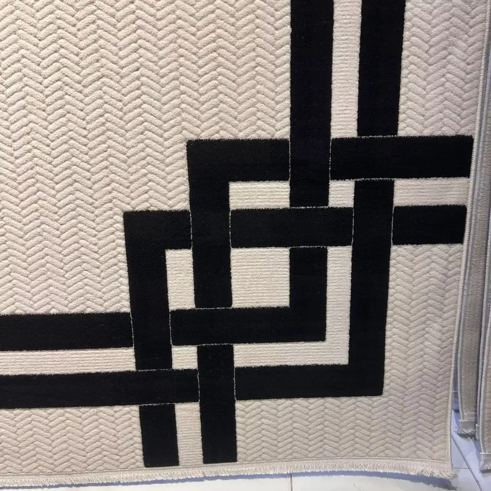 سجاد تركي اطار برواز فريم F603A كريم اسود مقاس 300*400