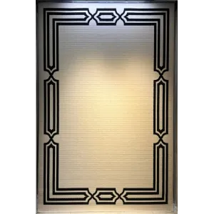 سجاد تركي اطار برواز فريم F604A كريم اسود مقاس 80*150