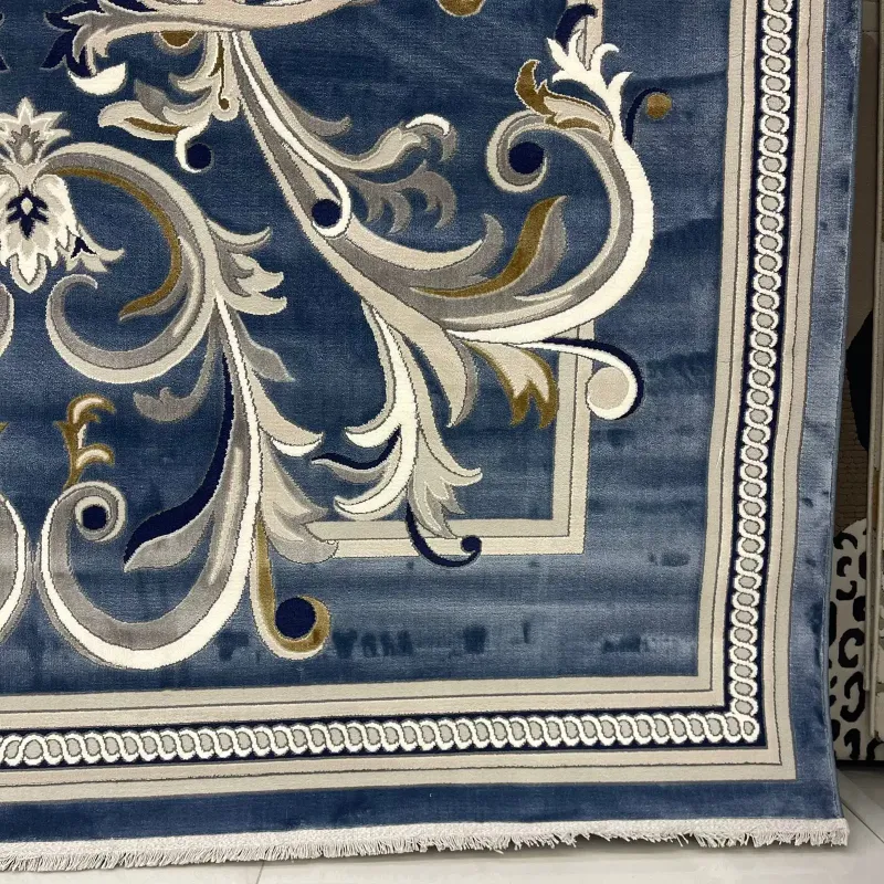 سجاد تركي جنيف نقش فرنسي 42111A سماوي مقاس 50*80 - سجاد فرنسي شرقي